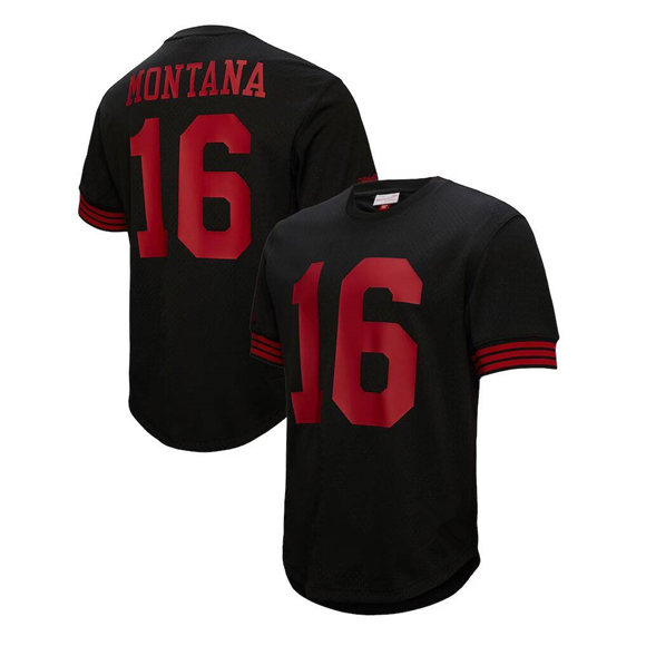 Men's Black San Francisco 49ers #16 Joe Montana Stitched Football Jersey